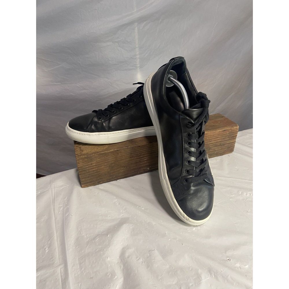 Men's Thursday Everyday Black Leather Low‎ Top Lace Up Tennis Shoes-Size 13